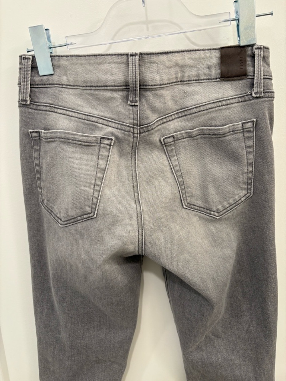 Level 99 Grey Faded Distressed Skinny Ankle Button Fly Jeans Size 26 - Picture 8 of 9